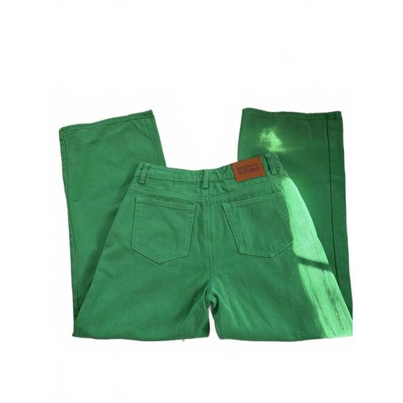 NWOT Princess Polly High Waist Vibrant Green Classic Denim Pants 6 - Picture 4 of 6